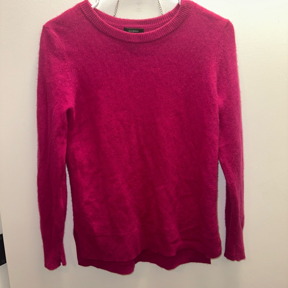 Halogen Bright Pink Sweater 100% Cashmere